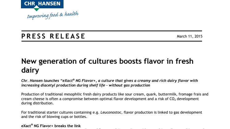 New generation of cultures boosts flavor in fresh dairy