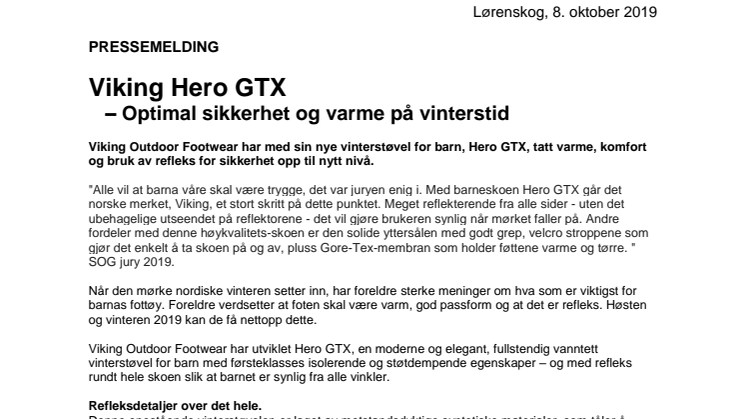 Viking Hero GTX - varm vinterstøvel og optimal sikkerhet med refleks