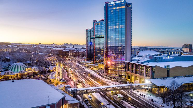 Svenska Mässan och Gothia Towers i Göteborg.