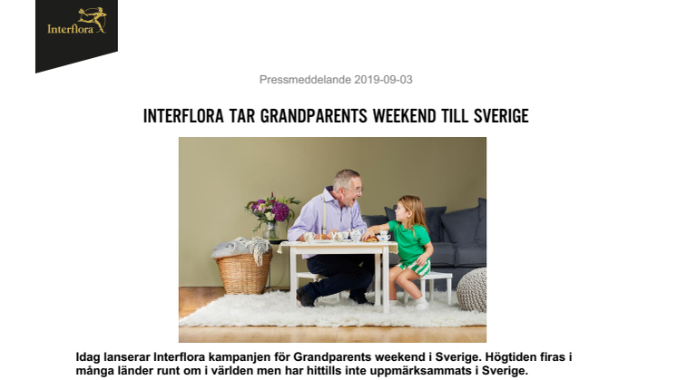 Interflora tar Grandparents weekend till Sverige