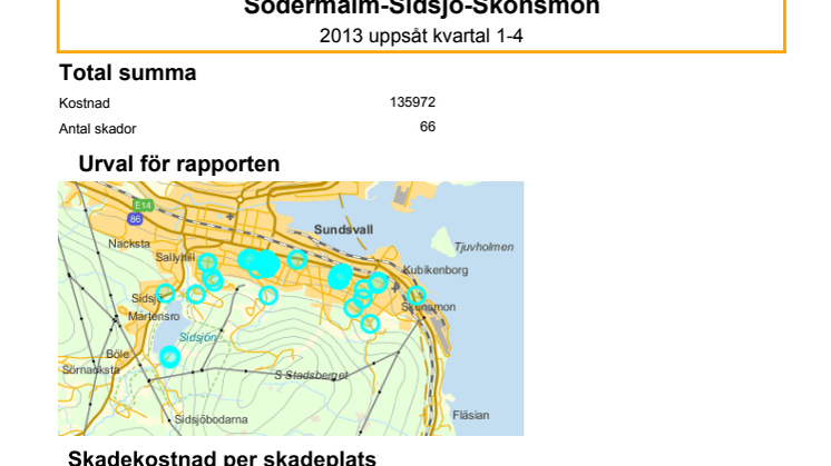 Skadegörelsestatistik Sundsvalls kommun 2013