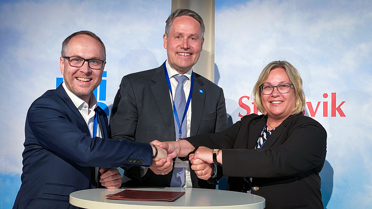 Frank Willmann, Senior Vice President Uniper Nuclear Services, Johan Svenningsson, VD Uniper Sverige, Camilla Hoflund, koncernchef och VD Studsvik