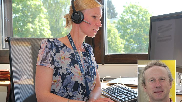 Jakob Jonsson (innfelt) er psykologspesialist og forsker ved Stockholms Universitet. Kundekonsulent Kristin Edvardsen Måsø i Norsk Tipping snakker daglig med selskapets stortapere. Foto: Norsk Tipping