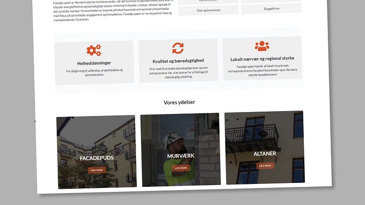 Fasadgruppen lanserar sin webbplats på danska