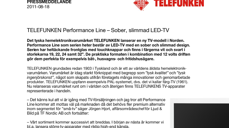 TELEFUNKEN Performance Line – Sober, slimmad LED-TV 