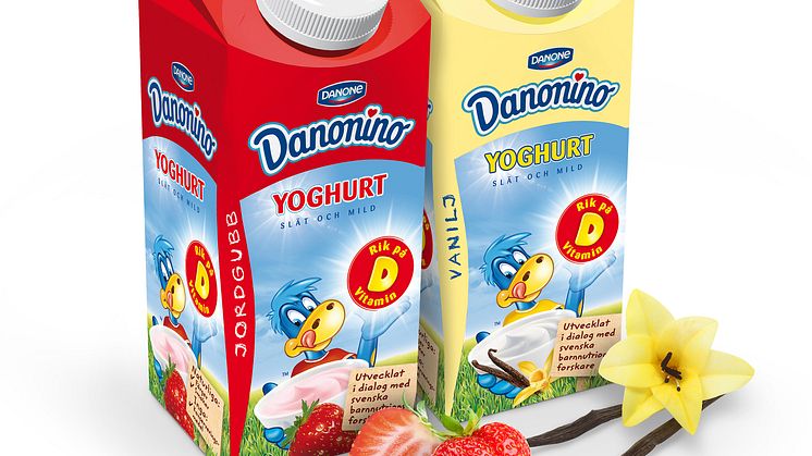 Nu lanseras Danonino Yoghurt med extra mycket vitamin D!     - för de 40% av alla barn i Sverige som har D-vitaminbrist