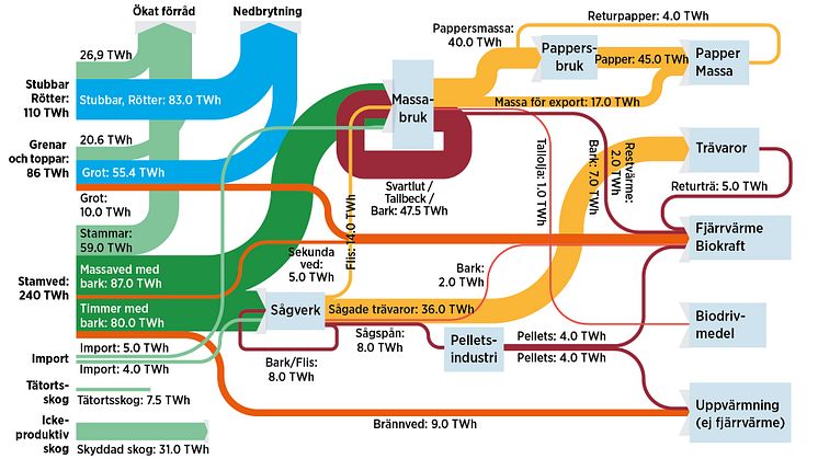 Källa: Bioenergy from boreal forest, Swedish approach to sustainable wood use. IRENA, International Renewable Energy Agency 2019, i svensk översättning.