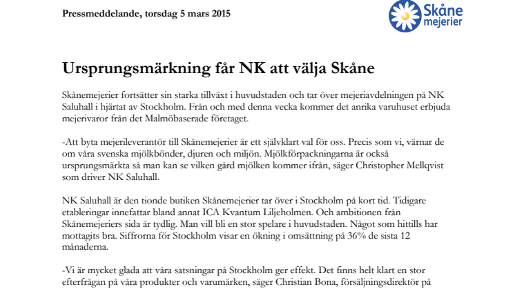 Ursprungsmärkning får NK att välja Skåne