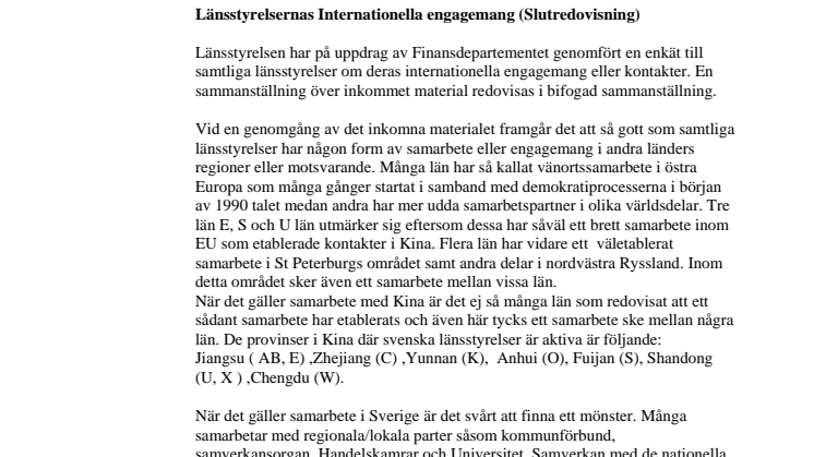 Länsstyrelsernas internationella arbete viktigt