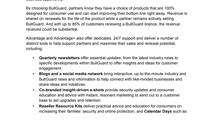 BullGuard lanserar Advantage+ - VIP-program för partners 