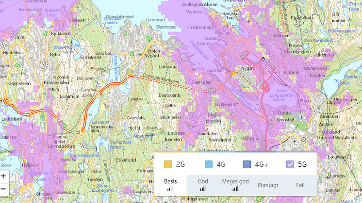 Dekningskart Bergen