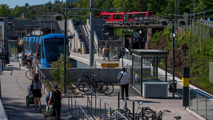 Buss i stället för spårvagn i sommar mellan Stora Essingen och Sickla