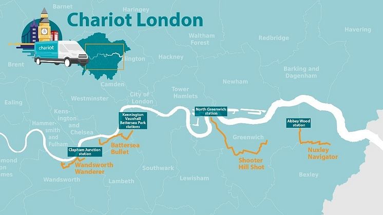 Chariot kort over London