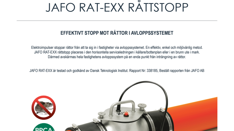 JAFO RAT-EXX Elektroniskt Råttstopp