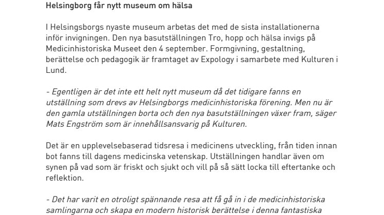 ​Helsingborg får nytt museum om hälsa