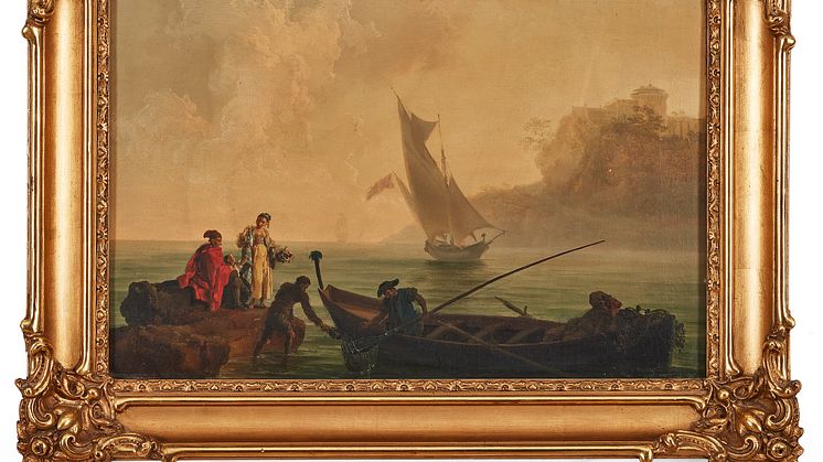 Kustlandskap med fiskare av Jacques Antoine Volaire il Cavalier