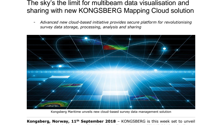 Kongsberg Maritime: The sky’s the limit for multibeam data visualisation and sharing with new KONGSBERG Mapping Cloud solution