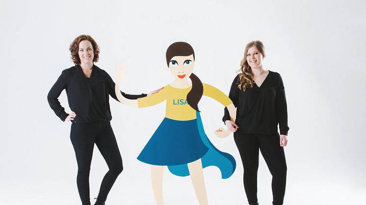 Linnéa Elfving, avataren Lisa och Sara Eriksson. Fotograf: Nicklas Sundström