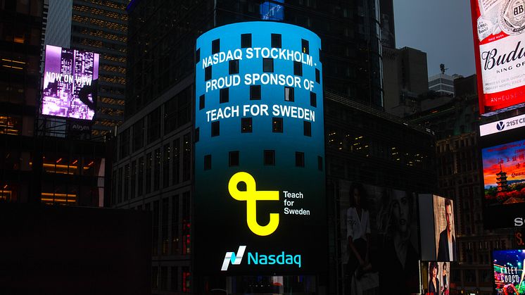 Teach for Sweden och Nasdaq Stockholm samarbetar för en likvärdig skola