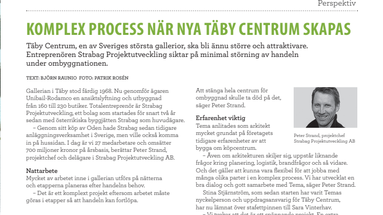 Komplex process när nya Täby Centrum skapas