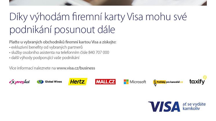 Firemní karty Visa podpoří vaše podnikání