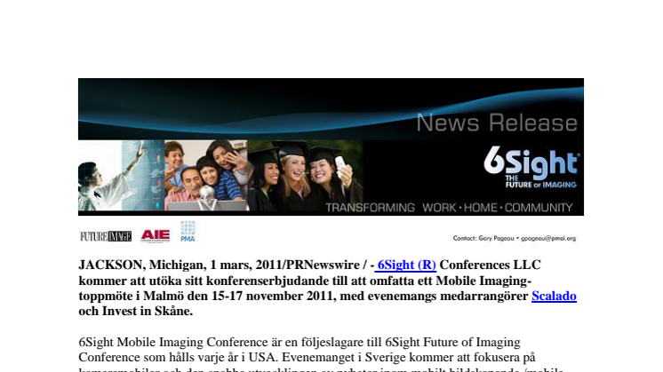 6Sight Mobile Imaging - toppmöte expanderar till Europa och Sverige
