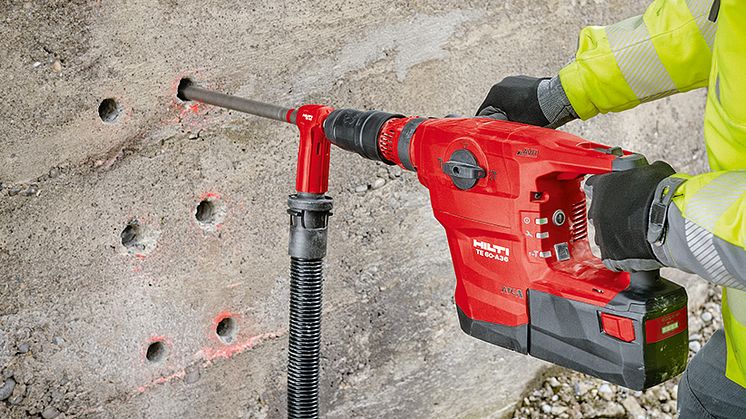 Kombihammaren TE 60-A36 - ett nytillskott i Hilti batterifamilj som kombinerar batteridriven säkerhet och mobilitet med samma kraft och prestanda som ett sladdverktyg.