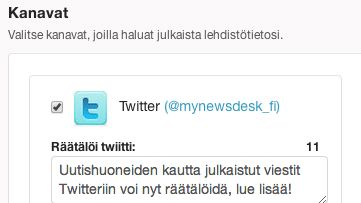 Räätälöi oma viestisi Twitteriin