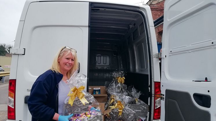 Letchworth distribution centre manager Sarah Collett loads up a van with eggs - MORE IMAGES AVAILABLE TO DOWNLOAD BELOW