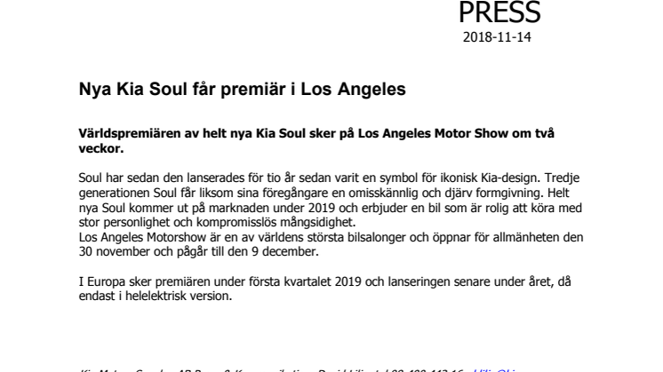 ​Nya Kia Soul får premiär i Los Angeles