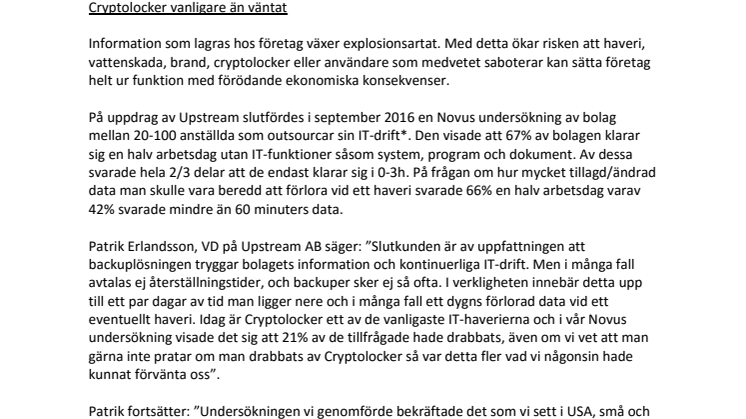21% av svenska bolag drabbade av Cryptolocker
