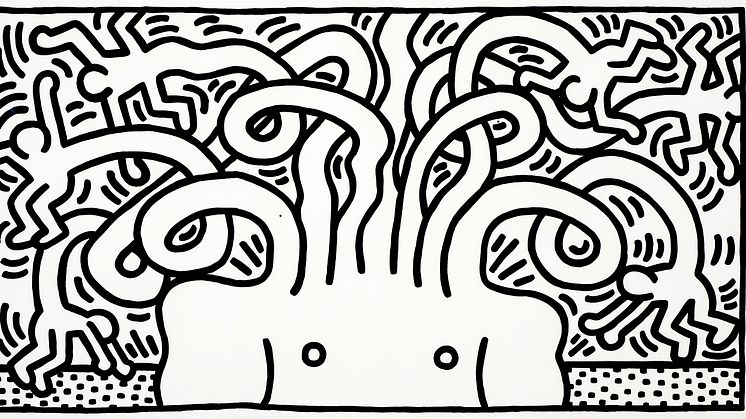 Værket ”Untitled (Medusa)” er det største grafiske værk, Keith Haring nogensinde har lavet. Det kommer på auktion hos Bruun Rasmussen og er vurderet til 750.000-800.000 kr.