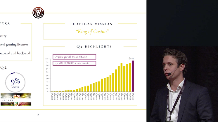 Philip Doftvik presenting LeoVegas