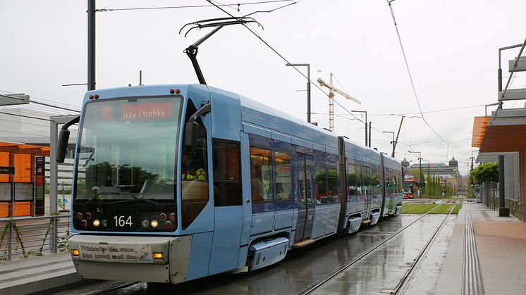 Trikken på skinner i Dronning Eufemias gate