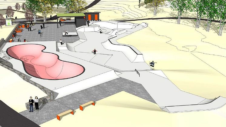 Så här ska Sjöbos aktivitetspark se ut när den är klar i november.