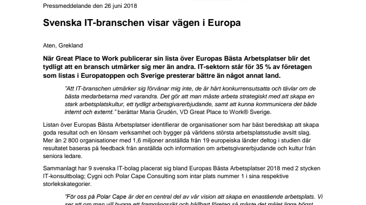 Svenska IT-branschen visar vägen i Europa