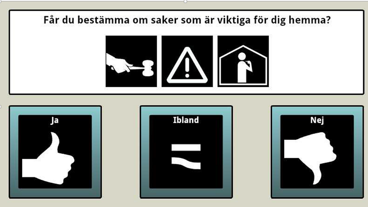 Exempel på webbenkätfråga med pictogram. 