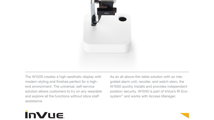 Varularm från Gate Security: InVue W1000 för smarta klockor