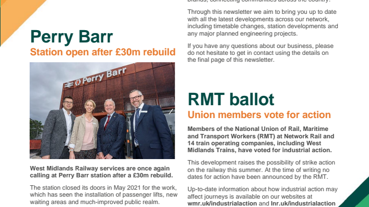 On Track - Stakeholder Newsletter - June 2022