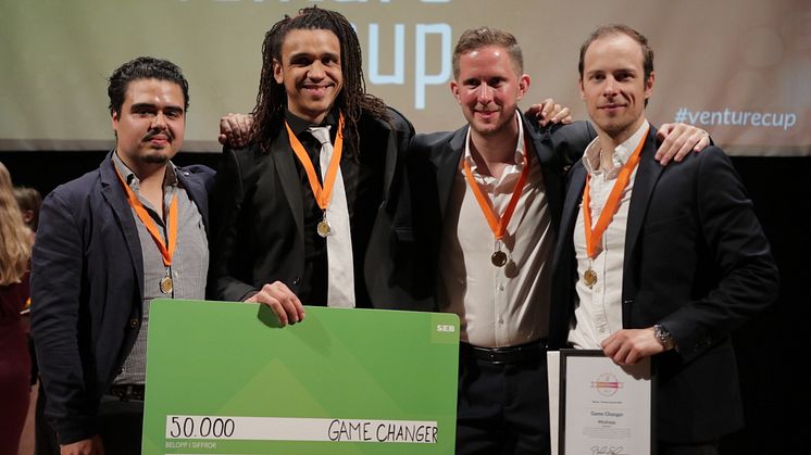 Woshapp vann priset Game Changer i Venture Cup Östs regionfinal. Foto: Victor Ackerheim