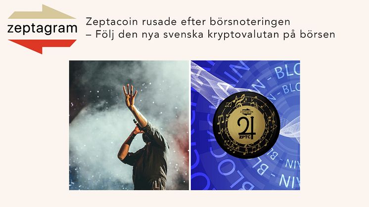 Zeptacoin rusade efter börsnoteringen – Följ den nya svenska kryptovalutan på börsen