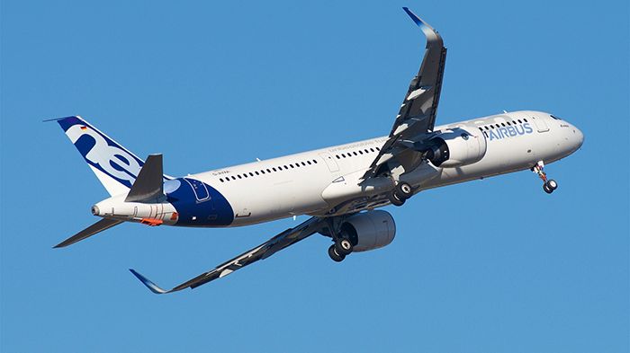 En Airbus A321neo där GKN är partner i  motorn, en PW1100.