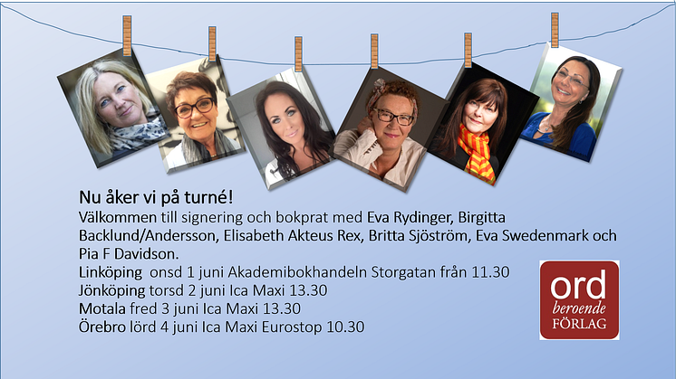 Träffa Eva Rydinger, Birgitta Andersson-Backlund, Britta Sjöström, Eva Swedenmark och Pia F Davidson.