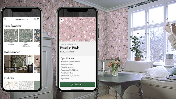 AR-teknik gör det möjligt att tapetsera virtuellt i ny app