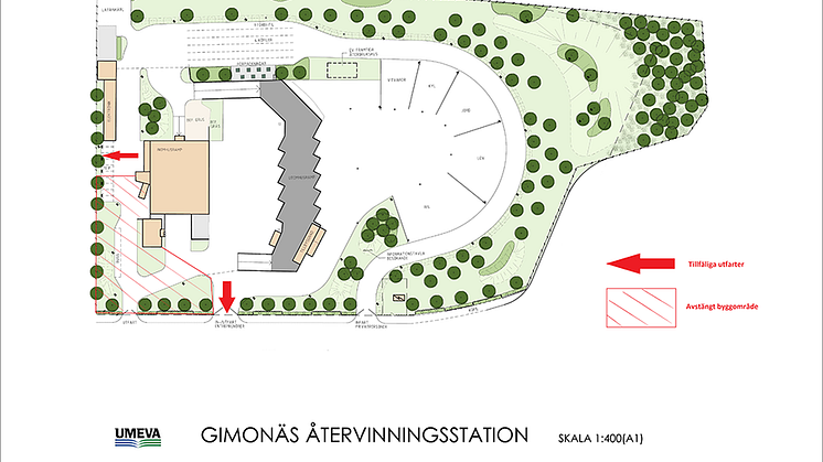 Tre nya byggnader när Gimonäs  återvinningscentral byggs om