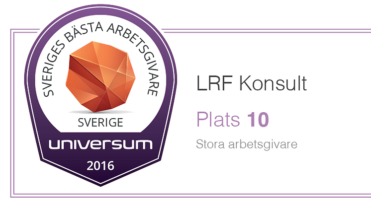 LRF Konsult - en av Sveriges tio bästa arbetsgivare