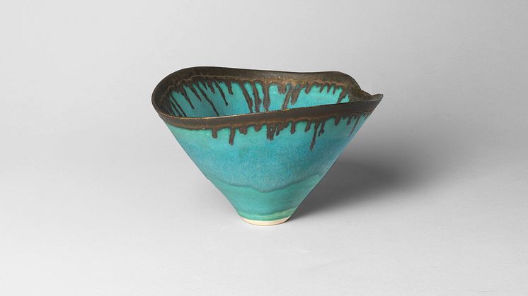 Lucie Rie, Conical Bowl with blue glaze. Estimate: £5,000-7,000