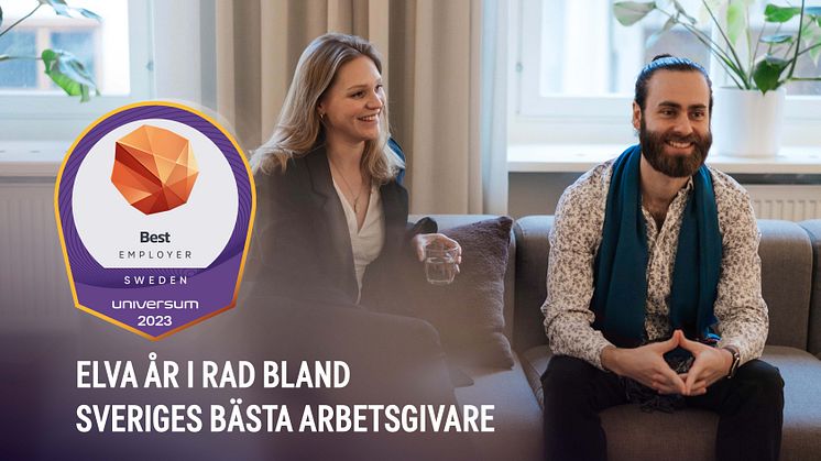 Elva år i rad bland Sveriges bästa arbetsgivare