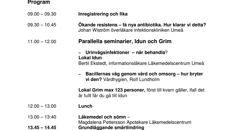 Första läkemedelsstämman för sjuksköterskor i Västerbottens län