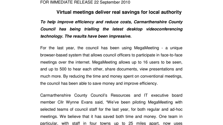 Virtual meetings deliver real savings for local authority